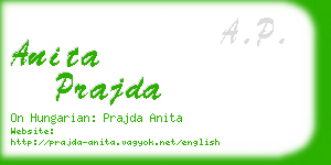 anita prajda business card